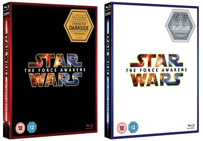 Star Wars The Force Awakens packshot Blu-ray 2-disc light and dark editions